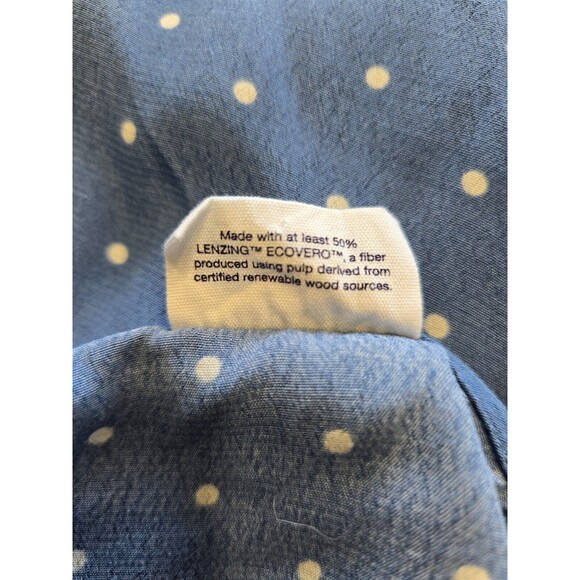 Gap Teen 14 - 16 Blue White Polka Dot Mini Dress V-Neck Short Sleeve Button Up - Picture 7 of 7